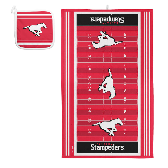 CFL Calgary Stampeders Kitchen Towel & Pot Holder Sets