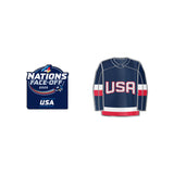 2pc Pin set NHL 4 Nations Face-off 2025 USA Logo & Jersey Pin