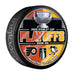 Philadelphia Flyers vs Pittsburgh Penguins NHL 2026 Stanley Cup Playoffs Round One dueling puck with orange and gold split background