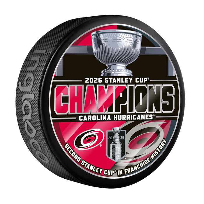 NHL Stanley Cup Champs 2026 Black Souvenir Puck - Champs Bulk Carolina Hurricanes