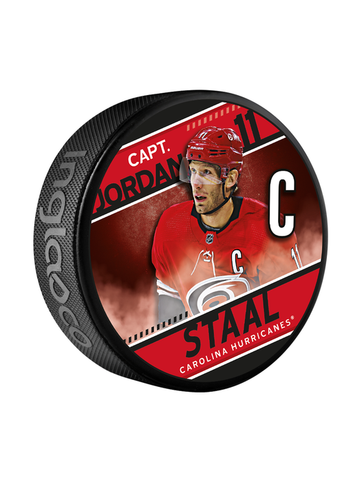 NHL Captain Series Jordan Staal Carolina Hurricanes Souvenir Hockey Puck In Cube
