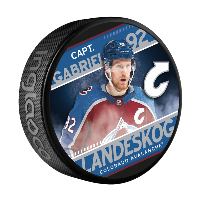 NHL Captain Series Gabriel Landeskog Colorado Avalanche Souvenir Hockey Puck In Cube