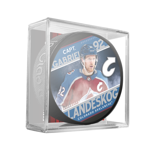 NHL Captain Series Gabriel Landeskog Colorado Avalanche Souvenir Hockey Puck In Cube