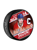 NHL Captain Series Nick Suzuki Montreal Canadiens Souvenir Hockey Puck In Cube