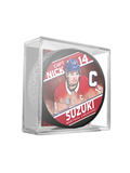 NHL Captain Series Nick Suzuki Montreal Canadiens Souvenir Hockey Puck In Cube