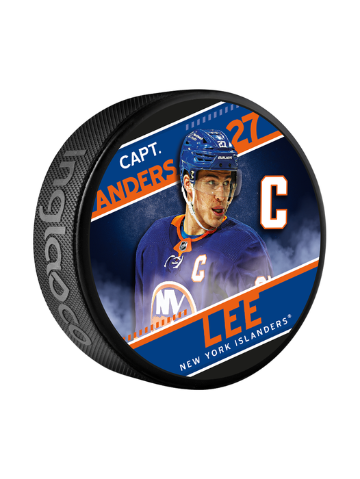 NHL Captain Series Anders Lee New York Islanders Souvenir Hockey Puck In Cube