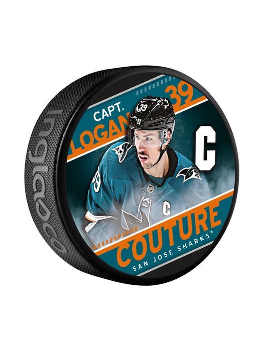 NHL Captain Series Logan Couture San Jose Sharks Souvenir Hockey Puck In Cube