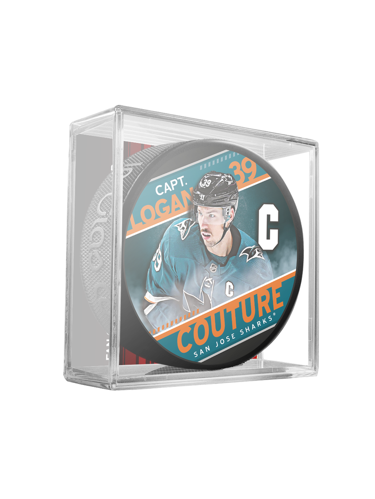 NHL Captain Series Logan Couture San Jose Sharks Souvenir Hockey Puck In Cube
