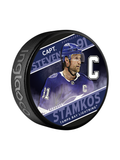 NHL Captain Series Steven Stamkos Tampa Bay Lightning Souvenir Hockey Puck In Cube
