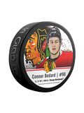 NHLPA Connor Bedard #98 Chicago Blackhawks Souvenir Hockey Puck In Cube