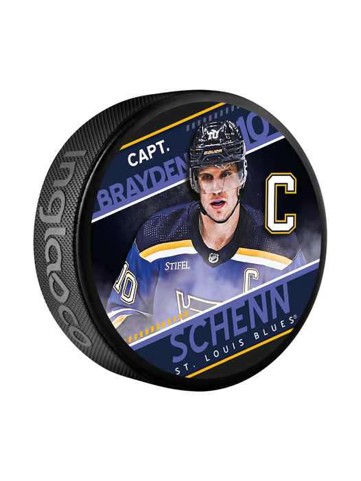 NHL Captain Series Bryden Schenn St. Louis Blues Souvenir Hockey Puck In Cube