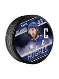 NHL Captain Series Quinn Hughes Vancouver Canucks Souvenir Hockey Puck In Cube