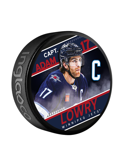 NHL Captain Series Adam Lowry Winnipeg Jets Souvenir Hockey Puck In Cube