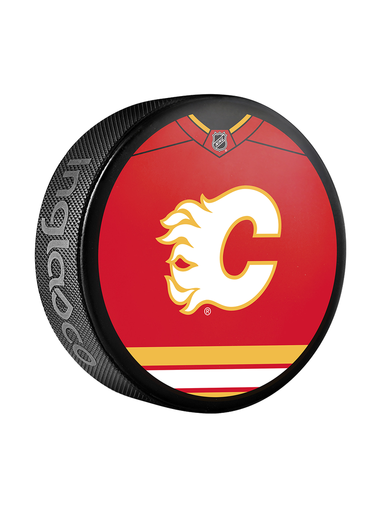 NHL Calgary Flames Jersey Design Souvenir Collector Hockey Puck