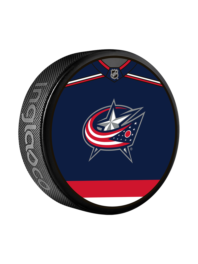 NHL Columbus Blue Jackets Jersey Design Souvenir Collector Hockey Puck