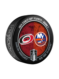 NHL 2024 Round 1 Playoffs Match-Up Carolina Hurricanes vs New York Islanders Souvenir Collector Puck