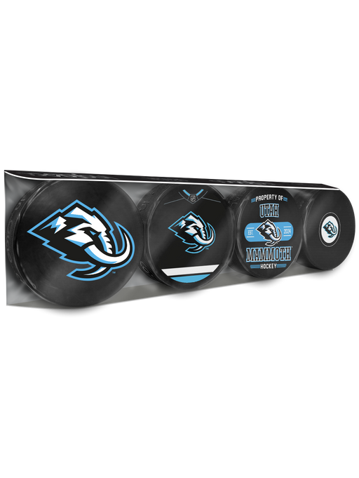 NHL Utah Mammoth Souvenir Hockey Puck Collectors 4-Pack