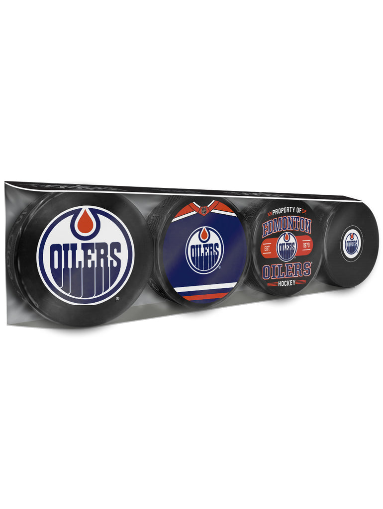 NHL Edmonton Oilers Souvenir Hockey Puck Collector's 4-Pack