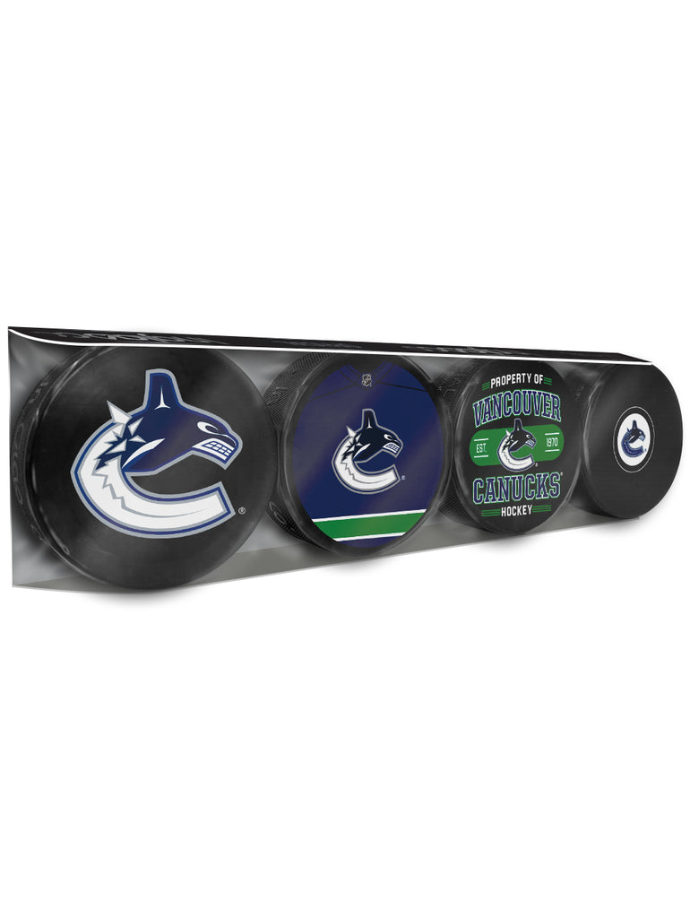 NHL Vancouver Canucks Souvenir Hockey Puck Collector's 4-Pack