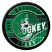 NHL Dallas Stars lenticular puck mid-flip view blending Est 1993 logo and Texas Hockey rally graphic