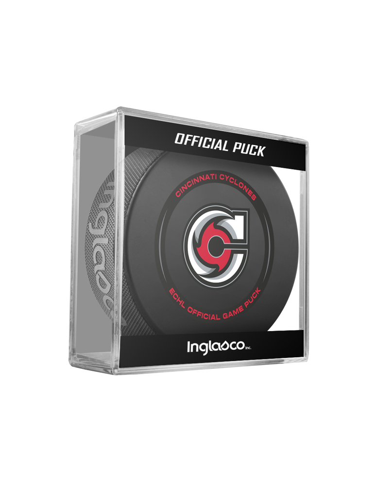 ECHL Cincinnati Cyclones 2024-25 Official Game Hockey Puck In Cube