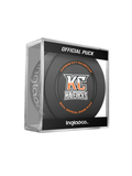 ECHL Kansas City Mavericks 2024-25 Official Game Hockey Puck In Cube