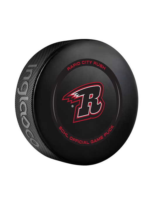 ECHL Rapid City Rush 2024-25 Official Game Hockey Puck In Cube