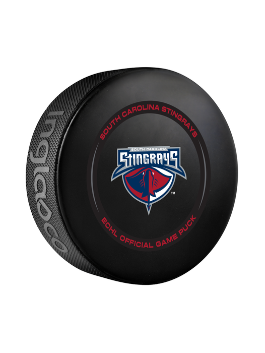 ECHL South Carolilna Stingrays 2024-25 Official Game Hockey Puck In Cube
