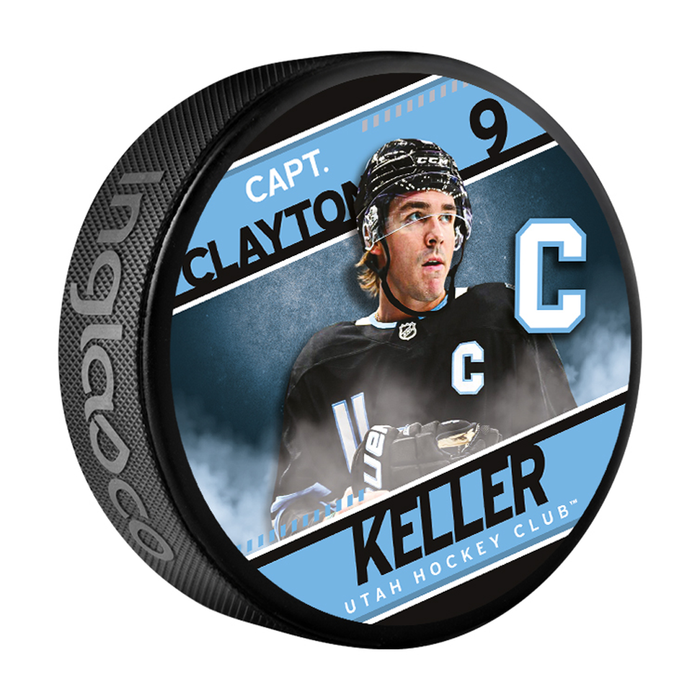 NHL Captain Collection Clayton Keller Utah Hockey Club Souvenir Hockey Puck In Cube