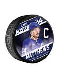 NHL Captain Series Auston Matthews Toronto Maple Leafs Souvenir Hockey Puck In Cube