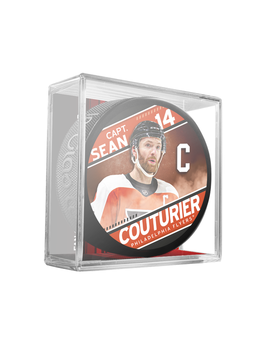 NHL Captain Series Sean Couturier Philadelphia Flyers Souvenir Hockey Puck In Cube