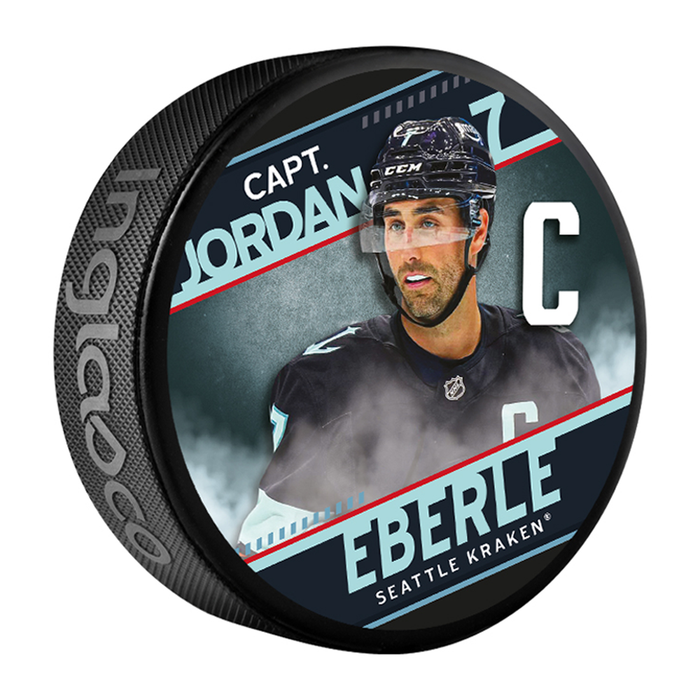 NHL Captain Series Jordan Eberle Seattle Kraken Souvenir Hockey Puck In Cube