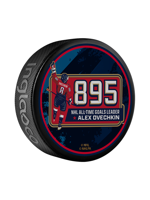 NHLPA Alex Ovechkin Washington Capitals 895 All-Time Goals Leader Lenticular Souvenir Puck