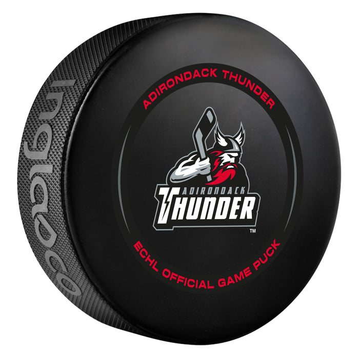 ECHL Adirondack Thunder 10th Anniversary 2025-26 Official Game Hockey Puck In Cube