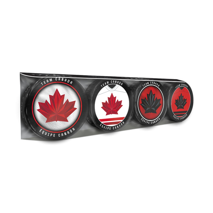 Hockey Canada 2026 4-Puck Collection Pack Home & Away Designs