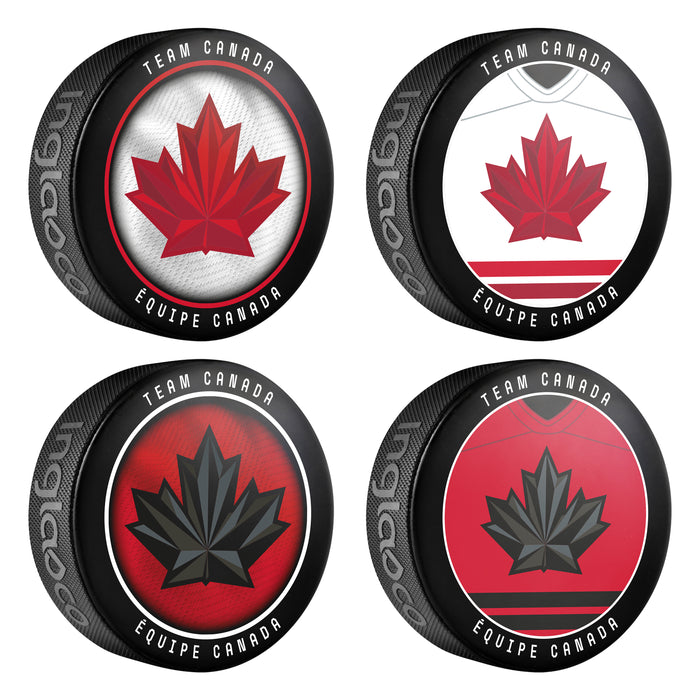 Hockey Canada 2026 4-Puck Collection Pack Home & Away Designs