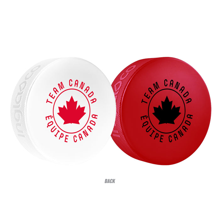 Hockey Canada 2026 Olympic Games 2-Puck Collection Pack  Whi & Red Pucks