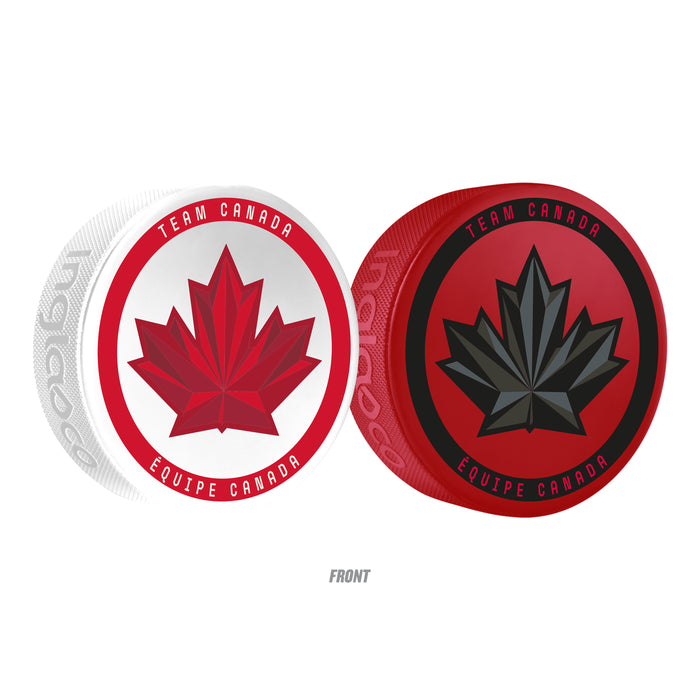 Hockey Canada 2026 Olympic Games 2-Puck Collection Pack  Whi & Red Pucks