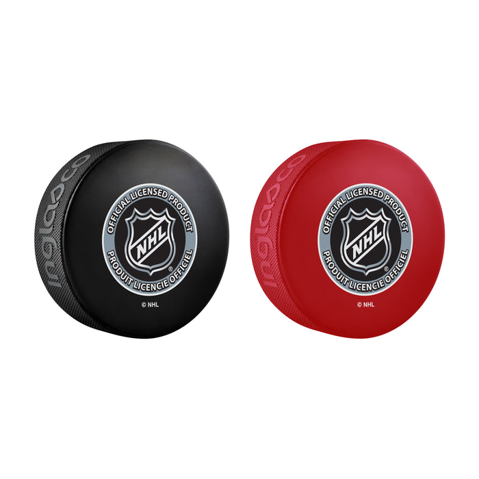 NHL Heritage Classic 2026 Hockey Pucks 2 Set Winnipeg Generic & Red Montreal Canadiens Logo