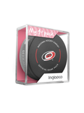 NHL Carolina Hurricanes Officially Licensed 2023-2024 Team Game Puck Design In Cube - New Fan Pink