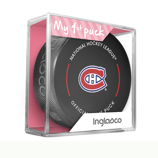 NHL Montreal Canadiens Officially Licensed 2023-2024 Team Game Puck Design In Cube - New Fan Pink