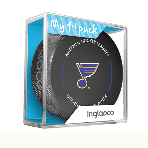 NHL St. Louis Blues Officially Licensed 2023-2024 Team Game Puck Design In Cube - New Fan Blue