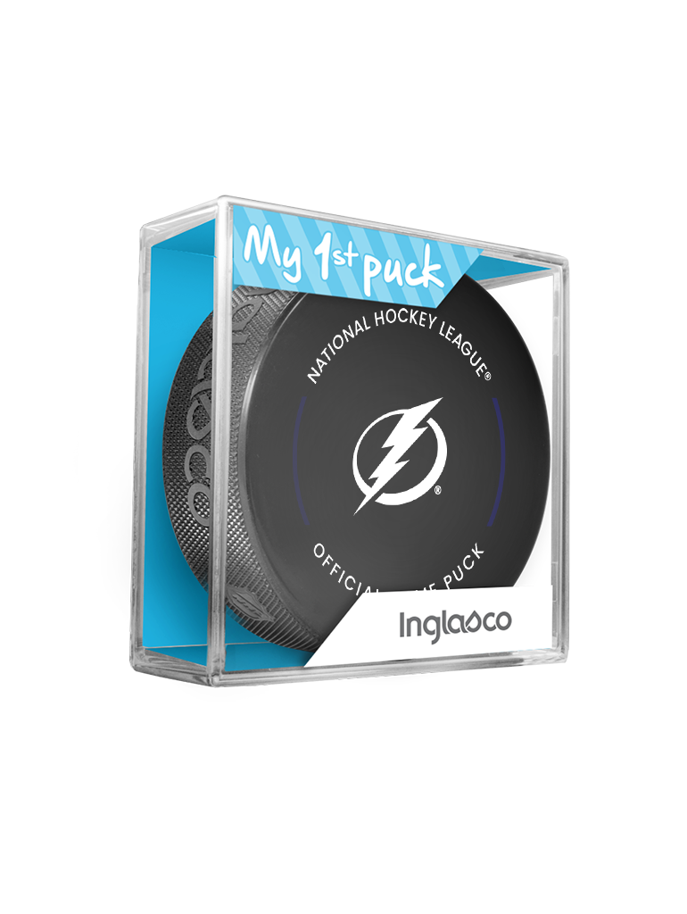 NHL Tampa Bay Lightning Officially Licensed 2023-2024 Team Game Puck Design In Cube - New Fan Blue