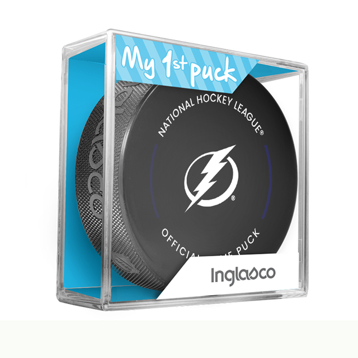 NHL Tampa Bay Lightning Officially Licensed 2023-2024 Team Game Puck Design In Cube - New Fan Blue