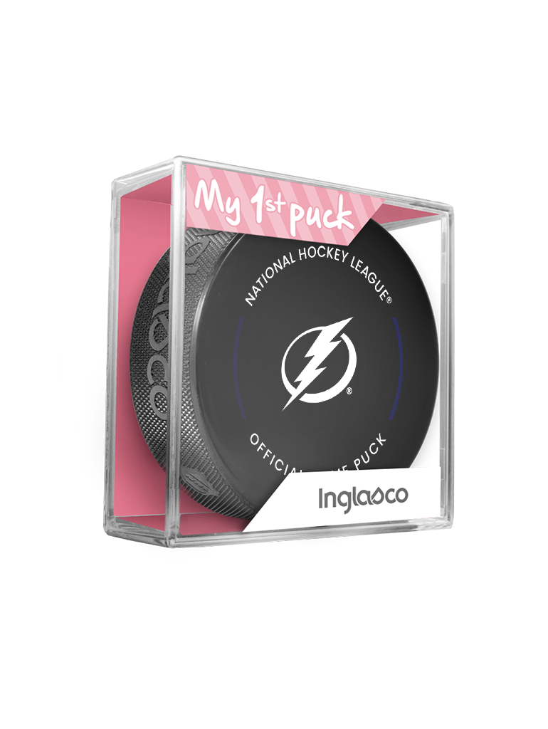 NHL Tampa Bay Lightning Officially Licensed 2023-2024 Team Game Puck Design In Cube - New Fan Pink