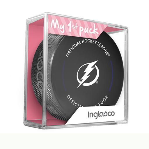 NHL Tampa Bay Lightning Officially Licensed 2023-2024 Team Game Puck Design In Cube - New Fan Pink