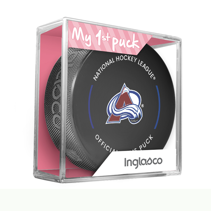 NHL Colorado Avalanche Officially Licensed 2023-2024 Team Game Puck Design In Cube - New Fan Pink