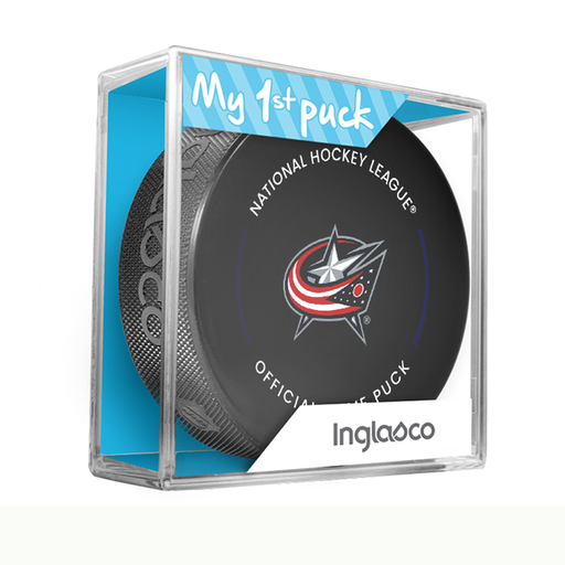 NHL Columbus Blue Jackets Officially Licensed 2023-2024 Team Game Puck Design In Cube - New Fan Blue