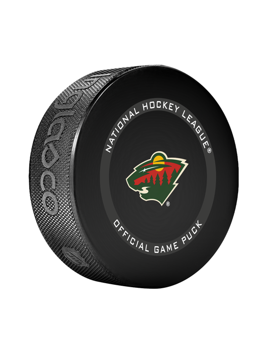 NHL Minnesota Wild Officially Licensed 2023-2024 Team Game Puck Design In Cube - New Fan Blue