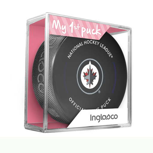 NHL Winnipeg Jets Officially Licensed 2023-2024 Team Game Puck Design In Cube - New Fan Pink